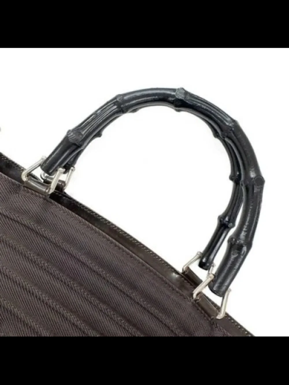 Gucci Black Quilted Tote with Bamboo-Style Handle